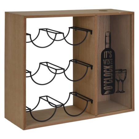 H&S Collection Weinregal für 6 Flaschen Metall Braun und Schwarz