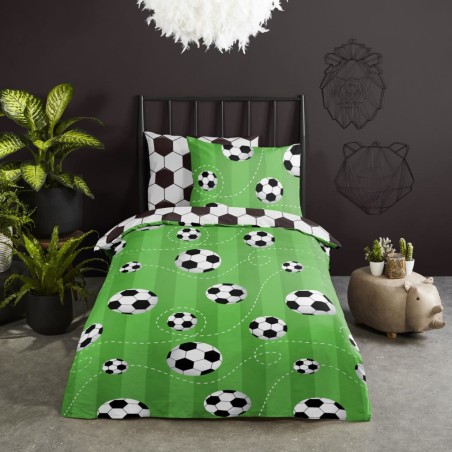 Good Morning Kinder-Bettwäsche-Set Soccer 140×200/220 cm