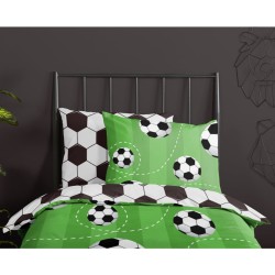 Good Morning Kinder-Bettwäsche-Set Soccer 140×200/220 cm