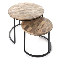 Rousseau 2-tlg. Beistelltisch-Set Linus Holz Magnolie
