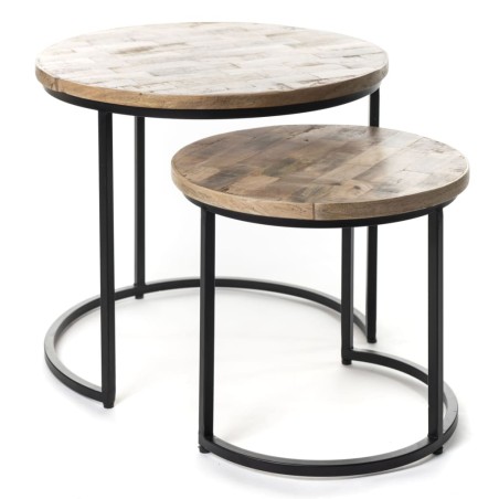 Rousseau 2-tlg. Beistelltisch-Set Linus Holz Magnolie