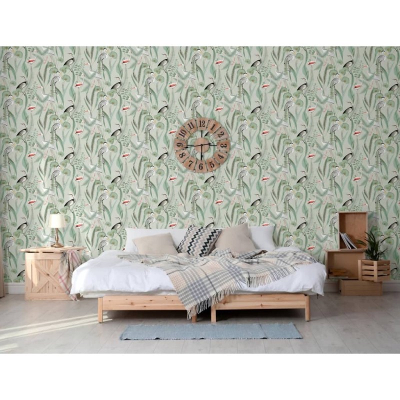 DUTCH WALLCOVERINGS Tapete Flamingo Mintgrün DUTCH WALLCOVERINGS Tapete Flamingo Mintgrün