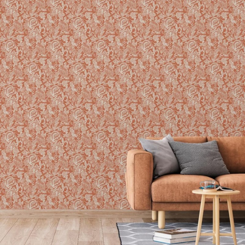 DUTCH WALLCOVERINGS Tapete Mae Orange und Beige DUTCH WALLCOVERINGS Tapete Mae Orange und Beige