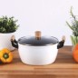 Livoo Schmortopf mit Holzgriffen 24 cm 5 L Weiß Livoo Schmortopf mit Holzgriffen 24 cm 5 L Weiß