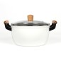 Livoo Schmortopf mit Holzgriffen 24 cm 5 L Weiß Livoo Schmortopf mit Holzgriffen 24 cm 5 L Weiß