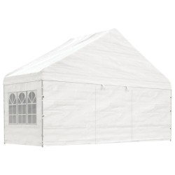 Pavillon mit Dach Weiß 5,88x2,23x3,75 m Polyethylen