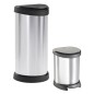 Curver Abfalleimer Deco Oval 40L Silbern Curver Abfalleimer Deco Oval 40L Silbern