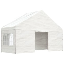 Pavillon mit Dach Weiß 5,88x2,23x3,75 m Polyethylen