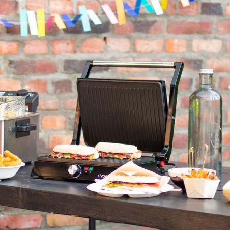 Livoo Panini- und Kontaktgrill 2200 W Grau