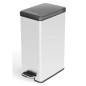 Curver Tretmülleimer Deco Schmal 40L Silbern Curver Tretmülleimer Deco Schmal 40L Silbern