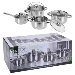 Excellent Houseware 8-tlg. Topfset aus Edelstahl 