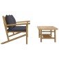 2-tlg. Garten-Lounge-Set mit Dunkelgrauen Kissen Bambus 2-tlg. Garten-Lounge-Set mit Dunkelgrauen Kissen Bambus