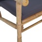 2-tlg. Garten-Lounge-Set mit Dunkelgrauen Kissen Bambus 2-tlg. Garten-Lounge-Set mit Dunkelgrauen Kissen Bambus