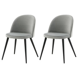Venture Home Esszimmerstühle 2 Stk. Velvet Samt Schwarz und Grau