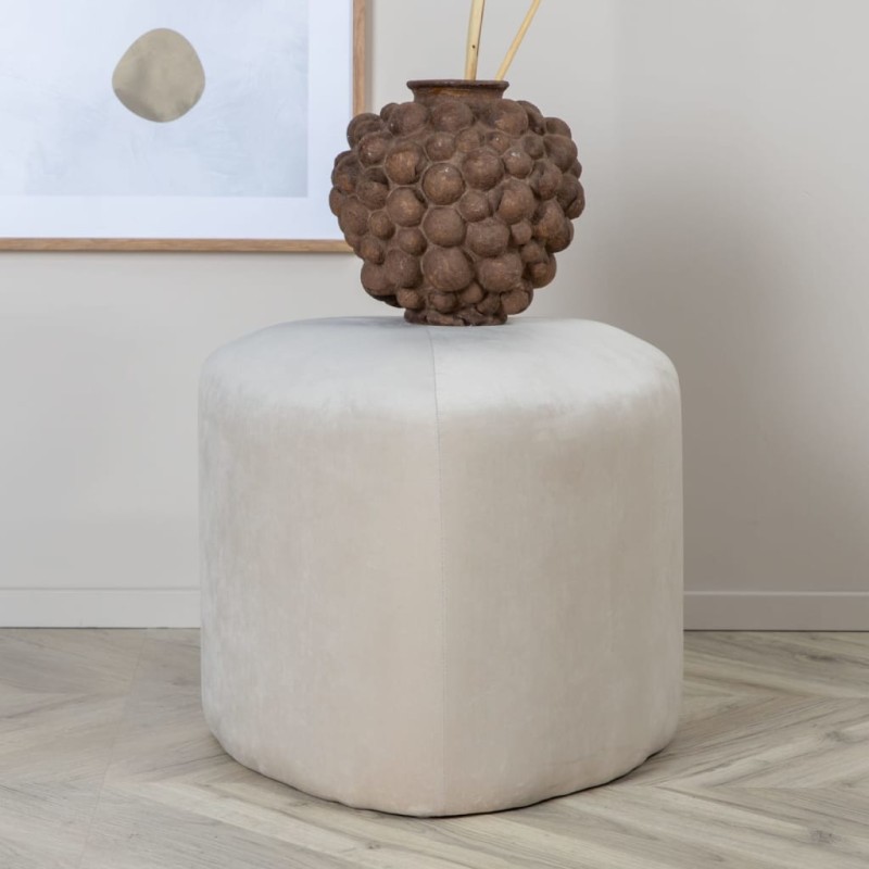Venture Home Hocker Peg 46x46x41 cm Samt Weiß Venture Home Hocker Peg 46x46x41 cm Samt Weiß