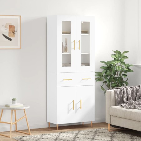 Highboard Weiß 69,5x34x180 cm Holzwerkstoff