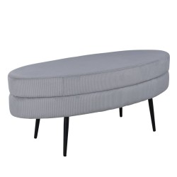 Venture Home Ottomane Otto 100x40x41 cm Kord Schwarz und Grau