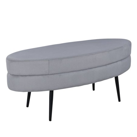 Venture Home Ottomane Otto 100x40x41 cm Kord Schwarz und Grau