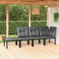 4-tlg. Garten-Lounge-Set Schwarz und Grau Poly Rattan 4-tlg. Garten-Lounge-Set Schwarz und Grau Poly Rattan