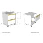 Vipack Rollcontainer London 2-Schubladen Holz Weiß Vipack Rollcontainer London 2-Schubladen Holz Weiß