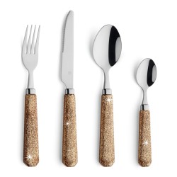 Amefa 24-tlg. Besteck-Set Mono Glitter Gold