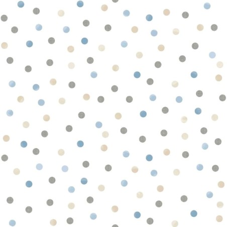 Noordwand Tapete Mondo baby Confetti Dots Weiß, Blau, Grau und Beige
