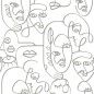 Noordwand Tapete Friends & Coffee Line Art Faces Weiß und Metallic Noordwand Tapete Friends & Coffee Line Art Faces Weiß und Metallic