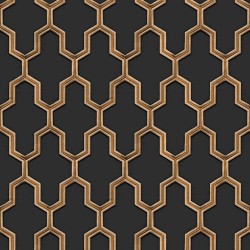 DUTCH WALLCOVERINGS Tapete Geometric Schwarz und Golden