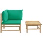 2-tlg. Garten-Lounge-Set mit Grünen Kissen Bambus 2-tlg. Garten-Lounge-Set mit Grünen Kissen Bambus