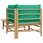 2-tlg. Garten-Lounge-Set mit Grünen Kissen Bambus 2-tlg. Garten-Lounge-Set mit Grünen Kissen Bambus