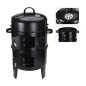 ProGarden Holzkohlegrill mit Schornstein und 2 Grillrosten Schwarz ProGarden Holzkohlegrill mit Schornstein und 2 Grillrosten Schwarz