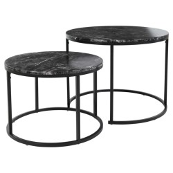 H&S Collection 2-tlg. Beistelltisch-Set Schwarz