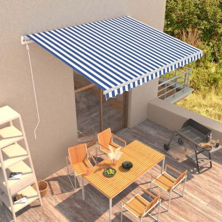 vidaXL Automatisch Einziehbare Markise 400×300 cm Blau und Weiß
