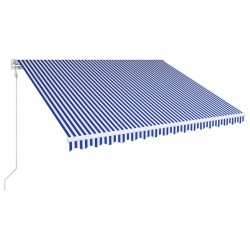 vidaXL Automatisch Einziehbare Markise 400×300 cm Blau und Weiß
