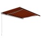 vidaXL Einziehbare Markise Handbetrieben 400 x 300 cm Orange und Braun vidaXL Einziehbare Markise Handbetrieben 400 x 300 cm Orange und Braun