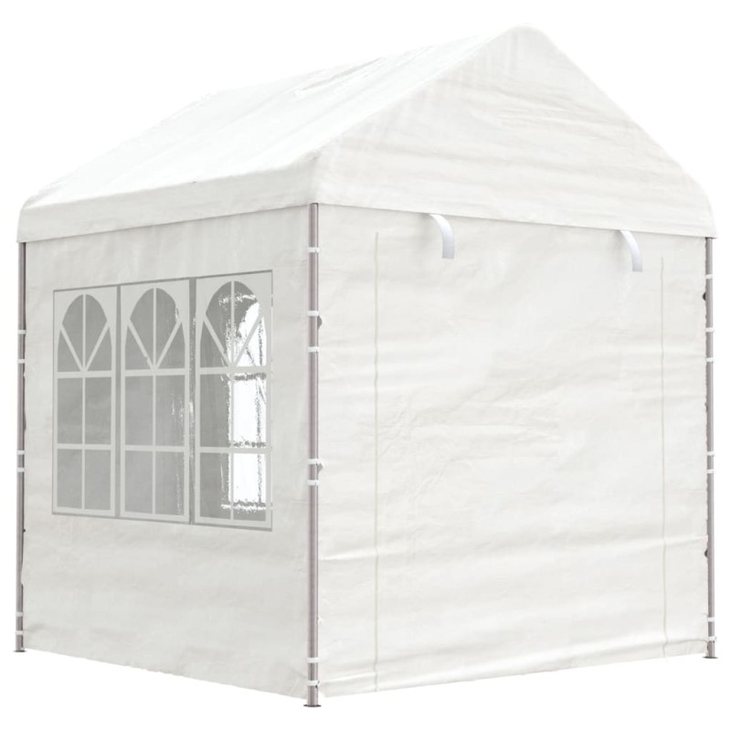 Pavillon mit Dach Weiß 2,28x2,23x2,69 m Polyethylen Pavillon mit Dach Weiß 2,28x2,23x2,69 m Polyethylen
