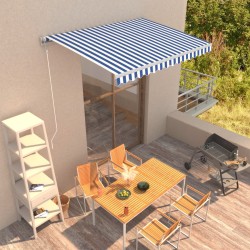 vidaXL Automatisch Einziehbare Markise 350×250 cm Blau und Weiß 