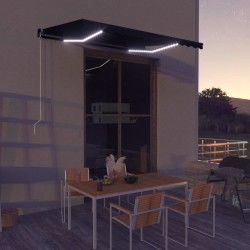 vidaXL Einziehbare Markise mit Windsensor & LED 350x250cm Anthrazit