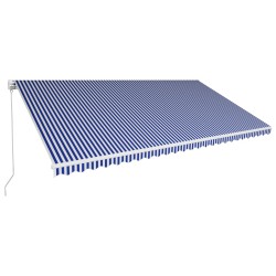 vidaXL Einziehbare Markise Handbetrieben 600 x 300 cm Blau und Weiß