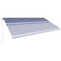 vidaXL Einziehbare Markise Handbetrieben 600 x 300 cm Blau und Weiß vidaXL Einziehbare Markise Handbetrieben 600 x 300 cm Blau und Weiß
