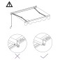 vidaXL Automatisch Einziehbare Markise 300 x 250 cm Anthrazit vidaXL Automatisch Einziehbare Markise 300 x 250 cm Anthrazit