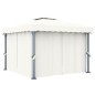 vidaXL Pavillon mit Vorhang 3x3 m Cremeweiß Aluminium vidaXL Pavillon mit Vorhang 3x3 m Cremeweiß Aluminium