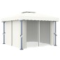 vidaXL Pavillon mit Vorhang 3x3 m Cremeweiß Aluminium vidaXL Pavillon mit Vorhang 3x3 m Cremeweiß Aluminium