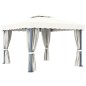 vidaXL Pavillon mit Vorhang 3x3 m Cremeweiß Aluminium vidaXL Pavillon mit Vorhang 3x3 m Cremeweiß Aluminium