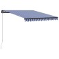 vidaXL Einziehbare Markise Handbetrieben 350 x 250 cm Blau und Weiß vidaXL Einziehbare Markise Handbetrieben 350 x 250 cm Blau und Weiß