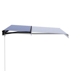 vidaXL Einziehbare Markise Handbetrieben 350 x 250 cm Blau und Weiß