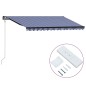 vidaXL Automatisch Einziehbare Markise 450×300 cm Blau und Weiß vidaXL Automatisch Einziehbare Markise 450×300 cm Blau und Weiß