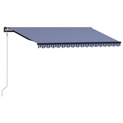 vidaXL Automatisch Einziehbare Markise 450×300 cm Blau und Weiß 