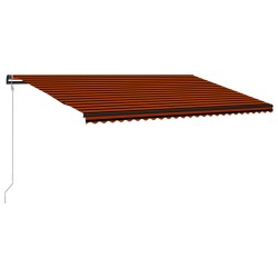 vidaXL Einziehbare Markise mit Windsensor & LED 600x300cm Orange Braun