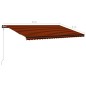 vidaXL Einziehbare Markise mit Windsensor & LED 600x300cm Orange Braun vidaXL Einziehbare Markise mit Windsensor & LED 600x300cm Orange Braun